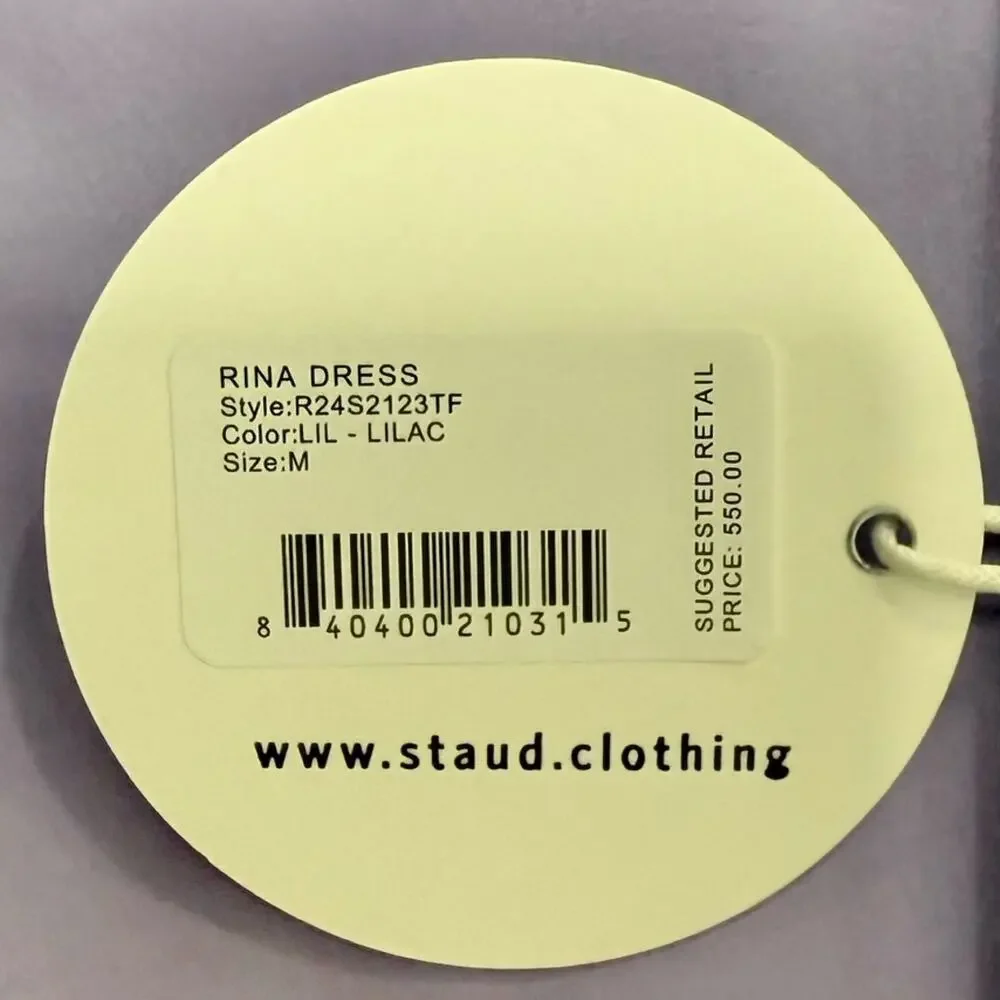 STAUD Rina Trench Coat Lilac Lavender Purple Tie Belt Mini Dress Size M NEW Tags - Picture 13 of 14